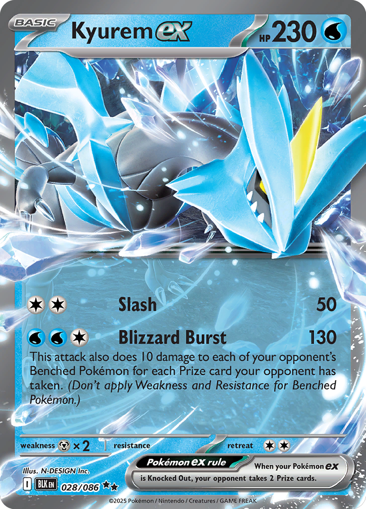 Zekrom ex Pokemon card #028 from Black Bolt TCG set - high resolution trading card image