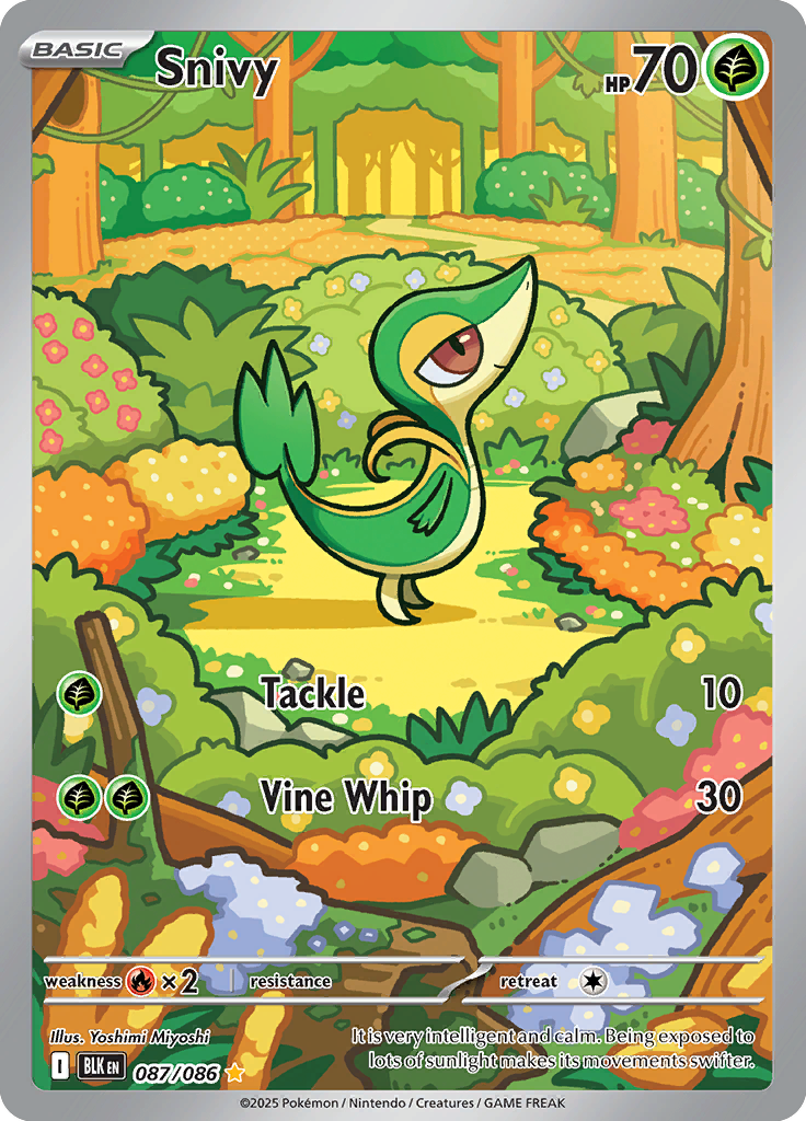 Snivy Pokemon card #087 from Black Bolt TCG set - high resolution trading card image