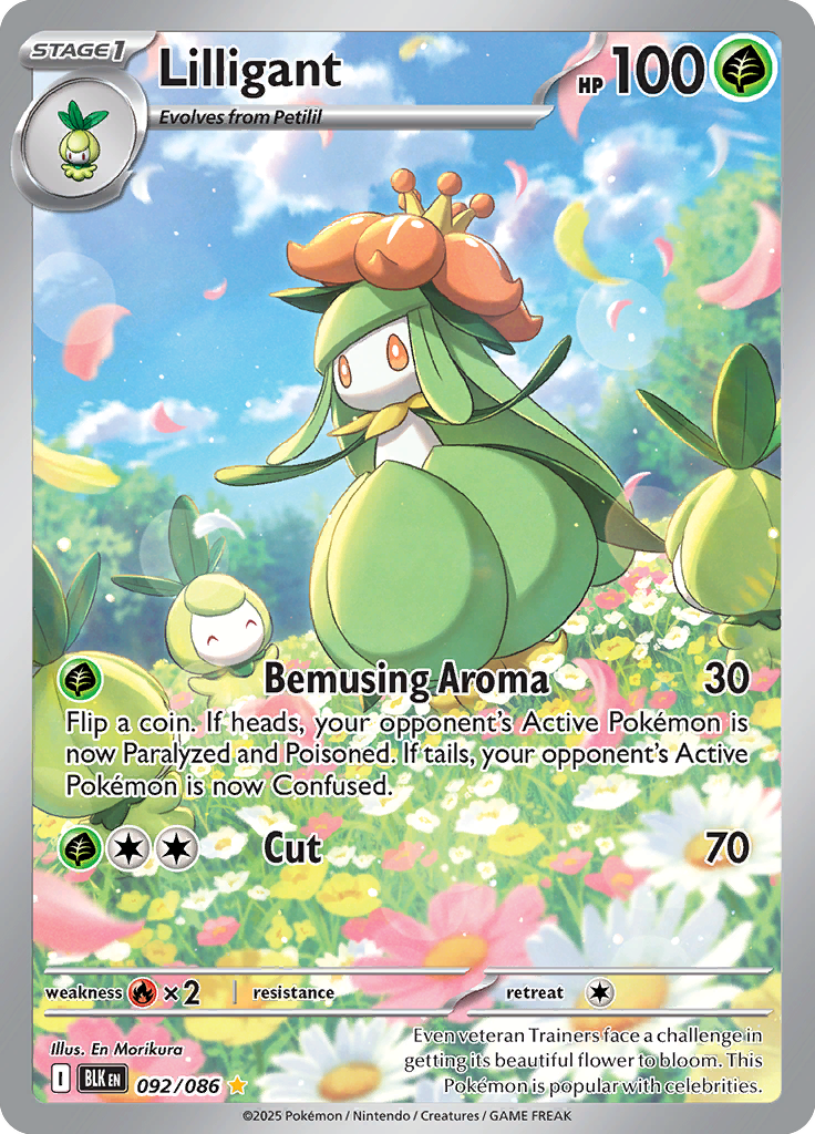 Lilligant Pokemon card #092 from Black Bolt TCG set - high resolution trading card image