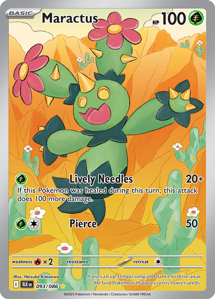 Maractus Pokemon card #093 from Black Bolt TCG set - high resolution trading card image