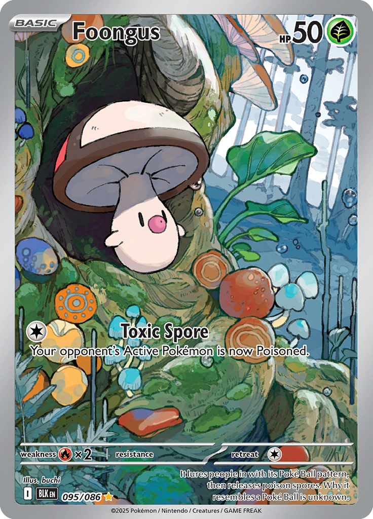 Foongus Pokemon card #095 from Black Bolt TCG set - high resolution trading card image