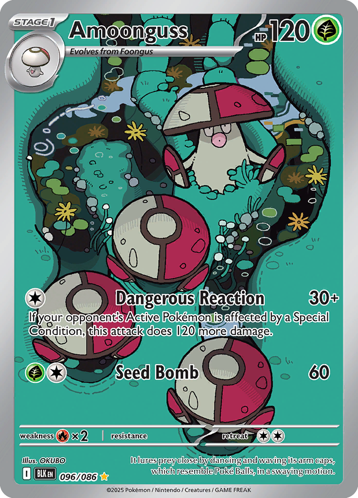 Amoonguss Pokemon card #096 from Black Bolt TCG set - high resolution trading card image