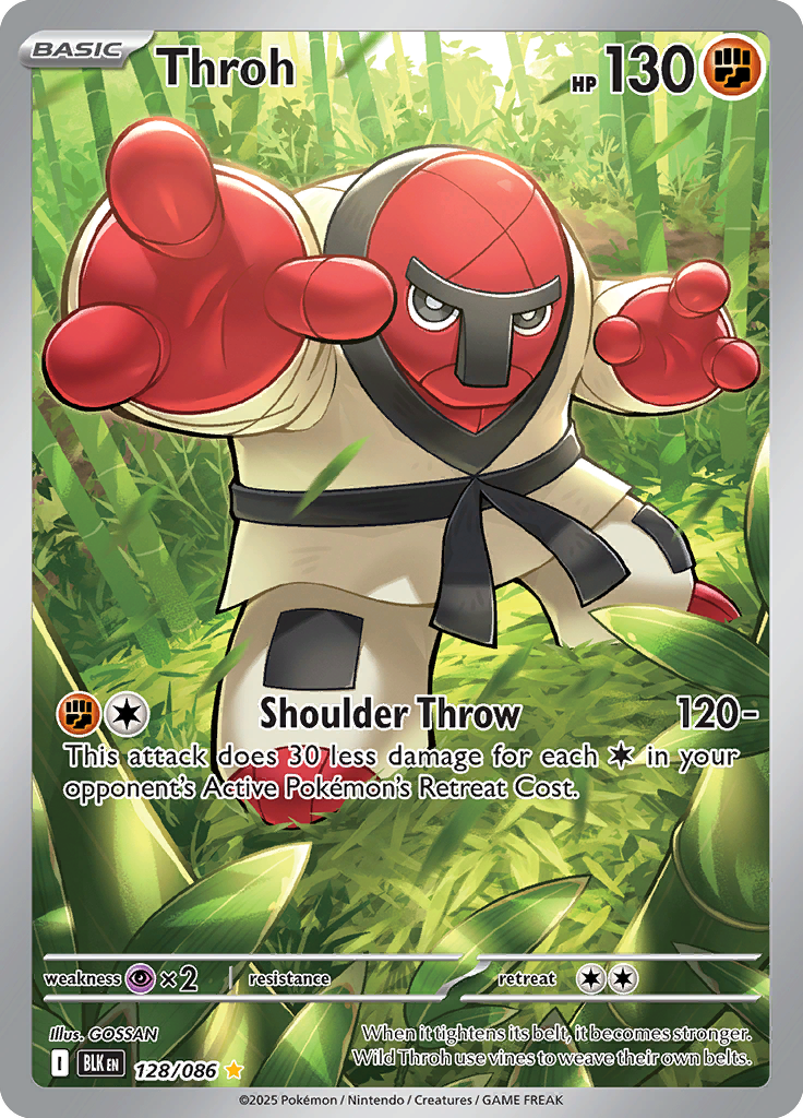 Timburr Pokemon card #128 from Black Bolt TCG set - high resolution trading card image