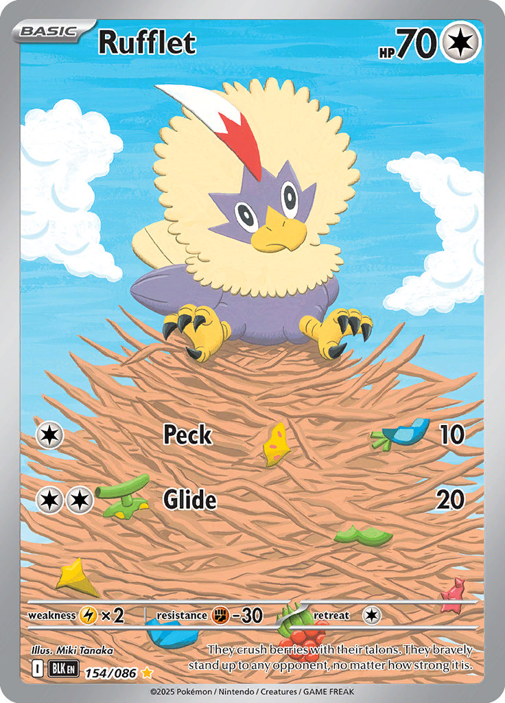 Minccino Pokemon card #154 from Black Bolt TCG set - high resolution trading card image