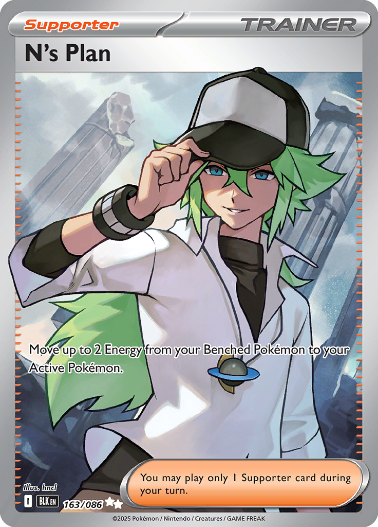 N's Plot Pokemon card #163 from Black Bolt TCG set - high resolution trading card image