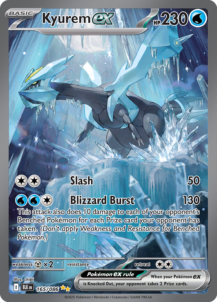 Kyurem ex Pokemon card #165 from Black Bolt TCG set - high resolution trading card image