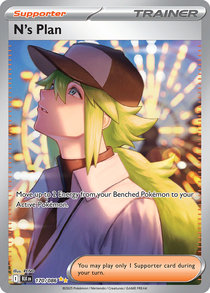 N's Plot Pokemon card #170 from Black Bolt TCG set - high resolution trading card image