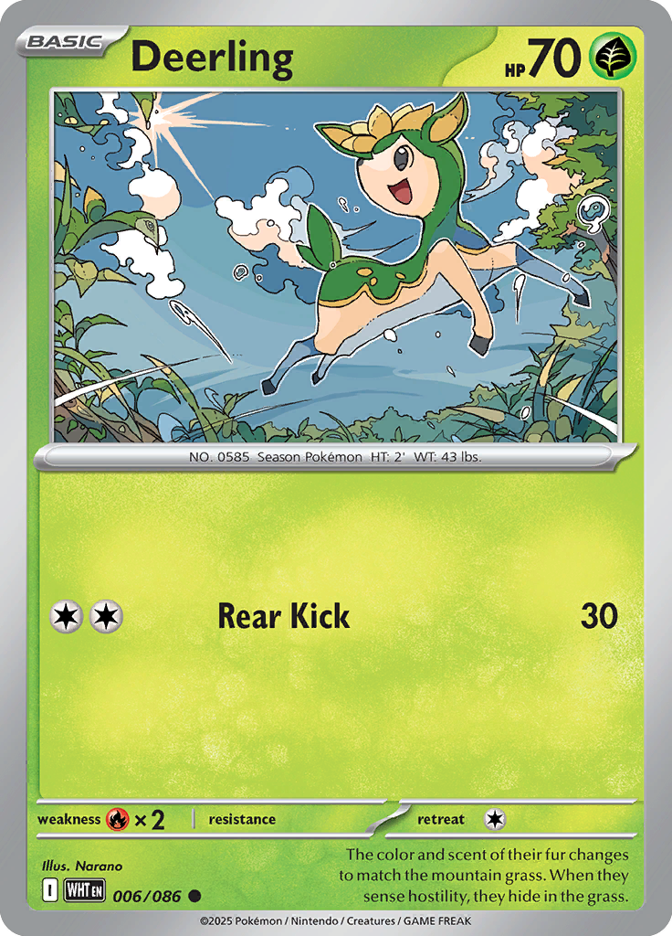 Deerling Pokemon card #006 from White Flare TCG set - high resolution trading card image