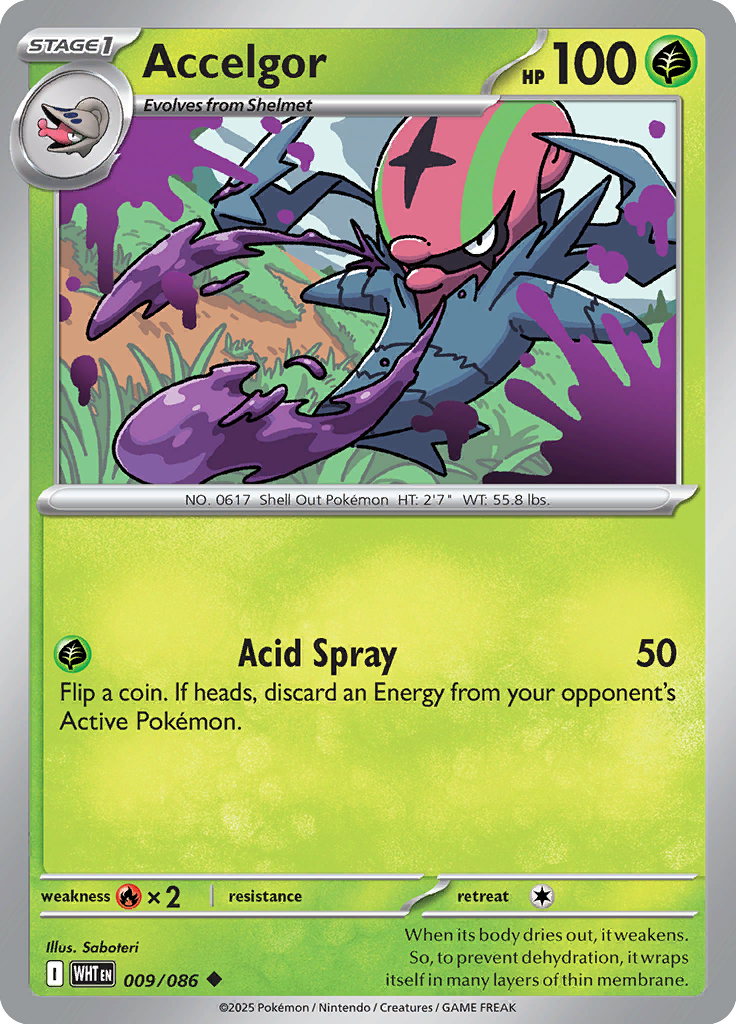 Accelgor Pokemon card #009 from White Flare TCG set - high resolution trading card image