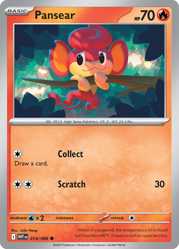 Pansear Pokemon card #014 from White Flare TCG set - high resolution trading card image