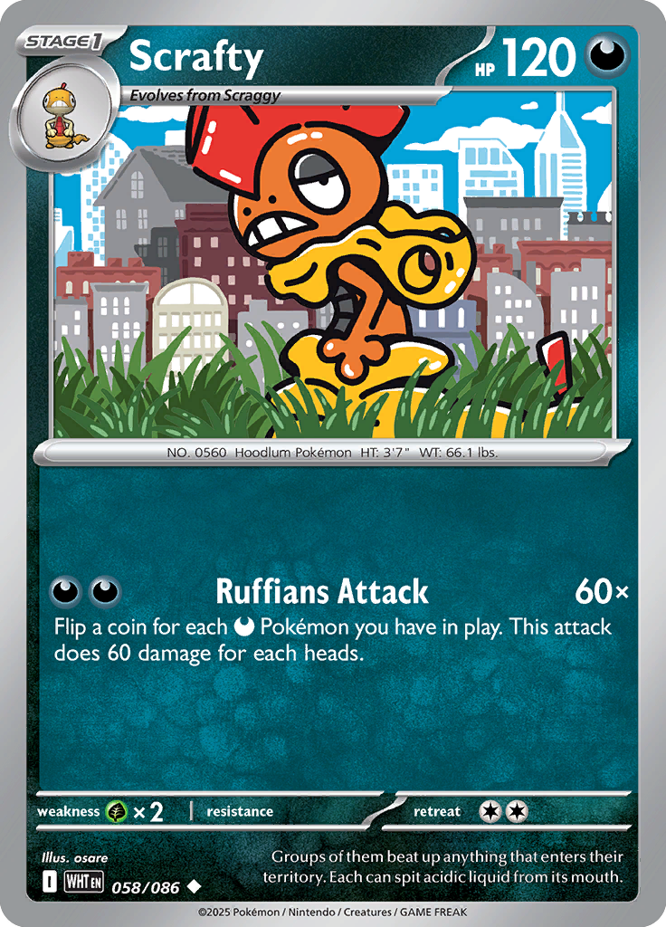 Zorua Pokemon card #058 from White Flare TCG set - high resolution trading card image