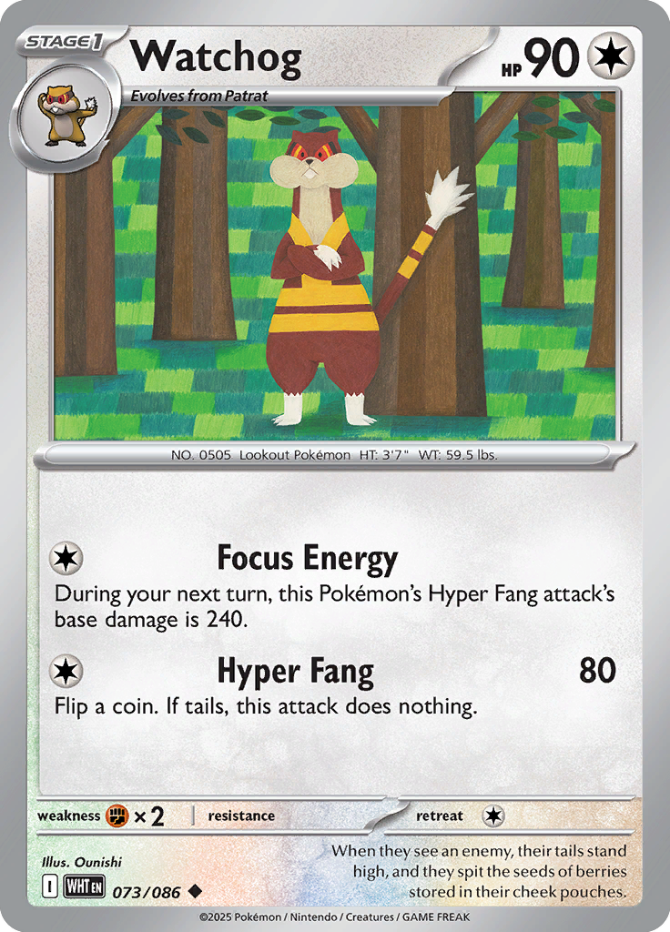 Herdier Pokemon card #073 from White Flare TCG set - high resolution trading card image