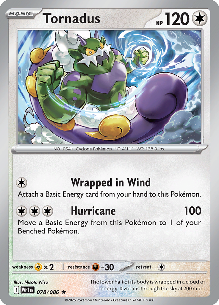 Tornadus Pokemon card #078 from White Flare TCG set - high resolution trading card image