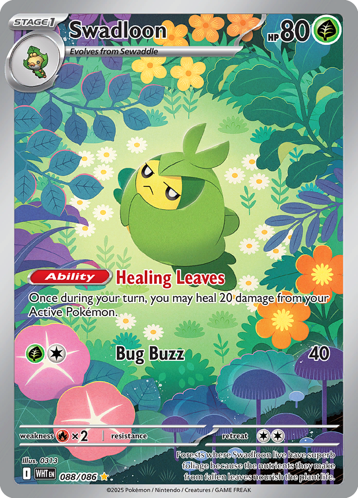 Swadloon Pokemon card #088 from White Flare TCG set - high resolution trading card image