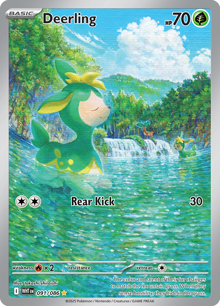 Deerling Pokemon card #091 from White Flare TCG set - high resolution trading card image