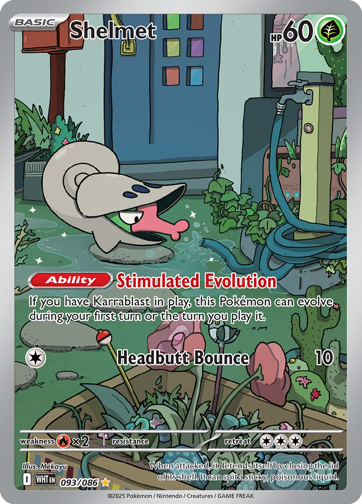 Shelmet Pokemon card #093 from White Flare TCG set - high resolution trading card image