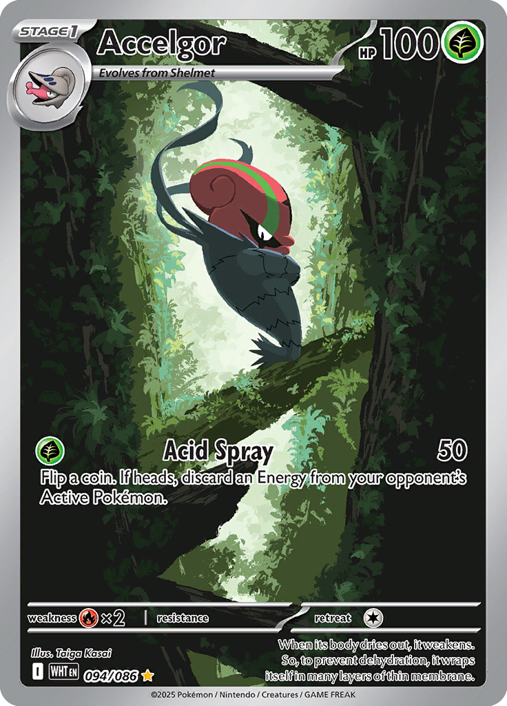 Accelgor Pokemon card #094 from White Flare TCG set - high resolution trading card image