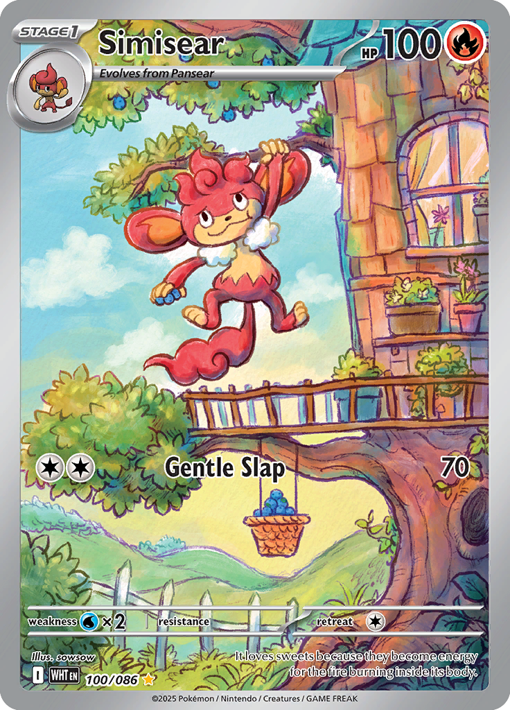 Simisear Pokemon card #100 from White Flare TCG set - high resolution trading card image