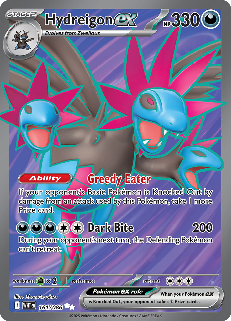Hydreigon ex Pokemon card #161 from White Flare TCG set - high resolution trading card image