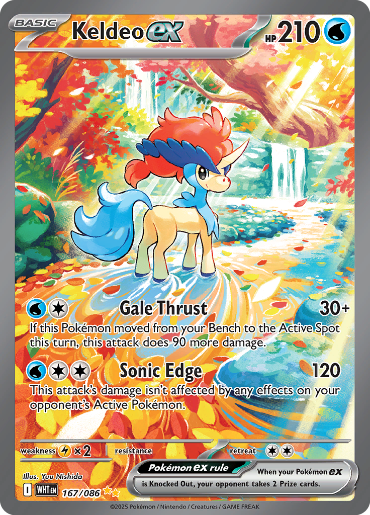 Keldeo ex Pokemon card #167 from White Flare TCG set - high resolution trading card image
