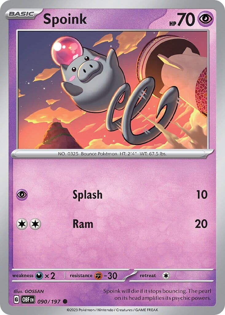 Obsidian Flames Pokemon card #090 - high resolution TCG trading card image